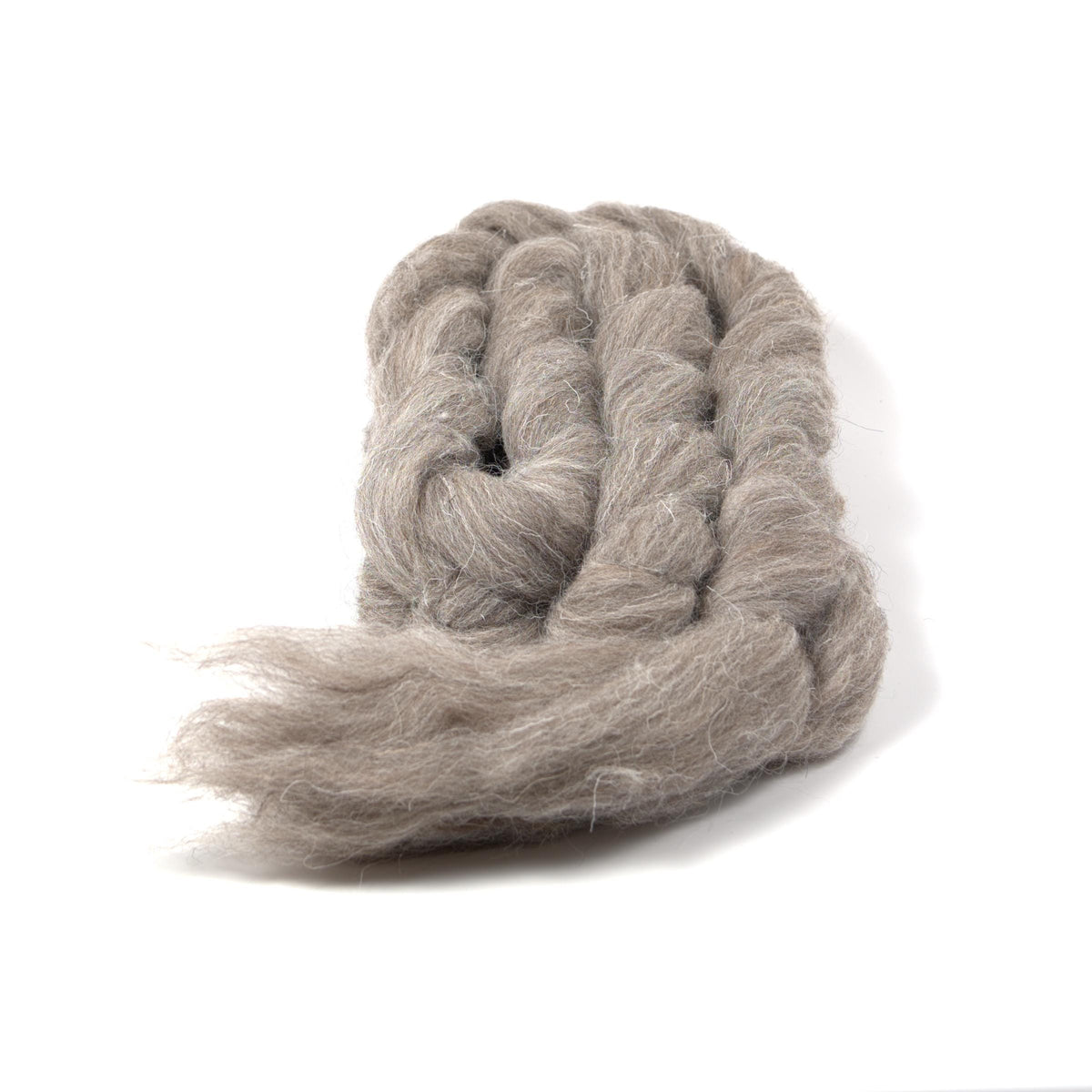 Gray Suffolk Wool - Undyed Roving for Spinning or Felting (4 oz)