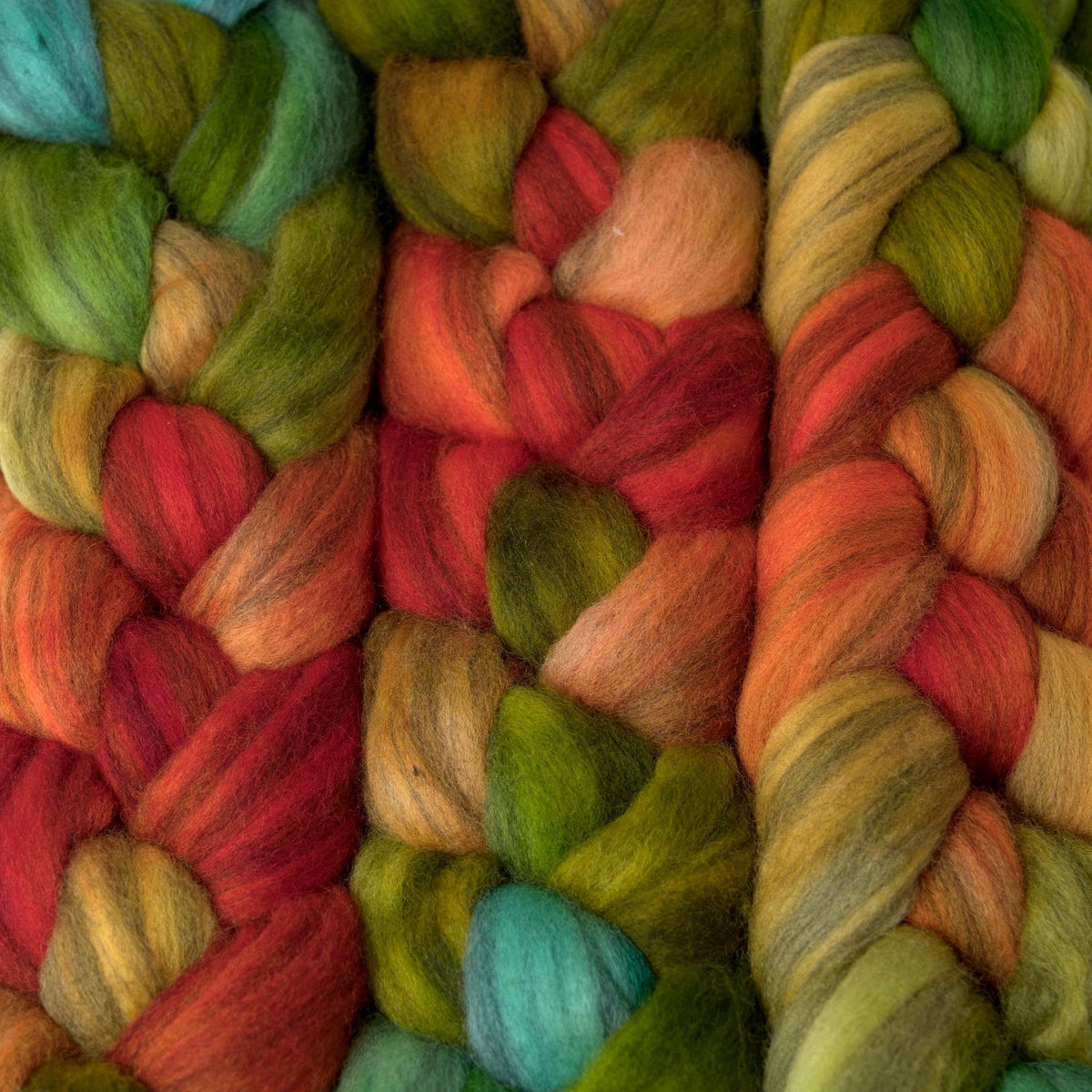 Hand Painted Merino Humbug Roving (4oz) | Combed Top for Spinning and Felting