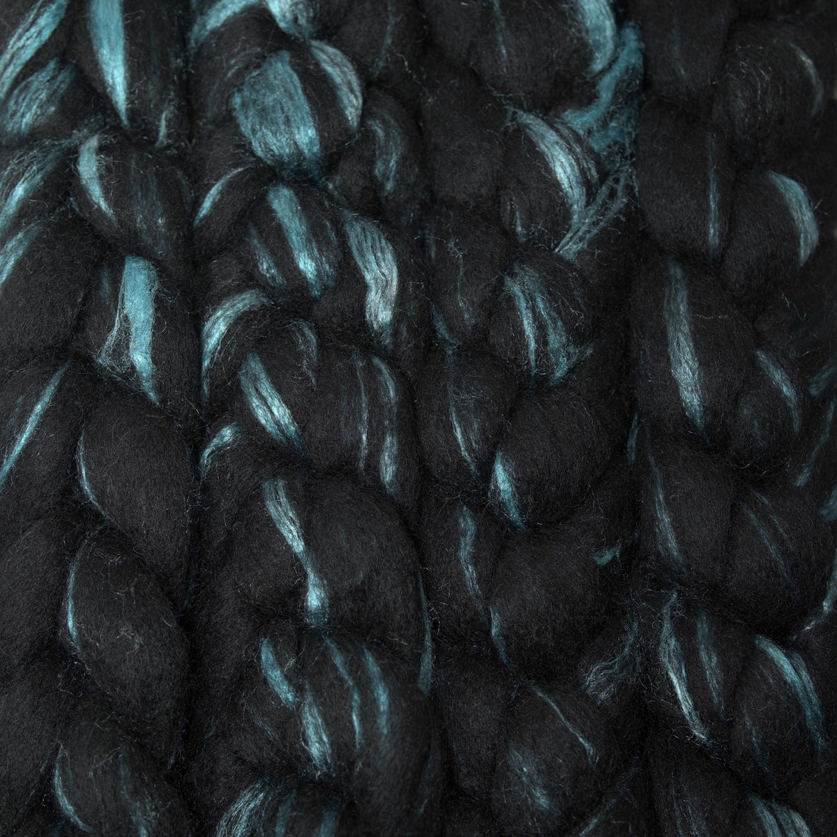 Hand Painted 60/40 Black BFL Silk Roving (4oz) | Combed Top for Spinning and Felting