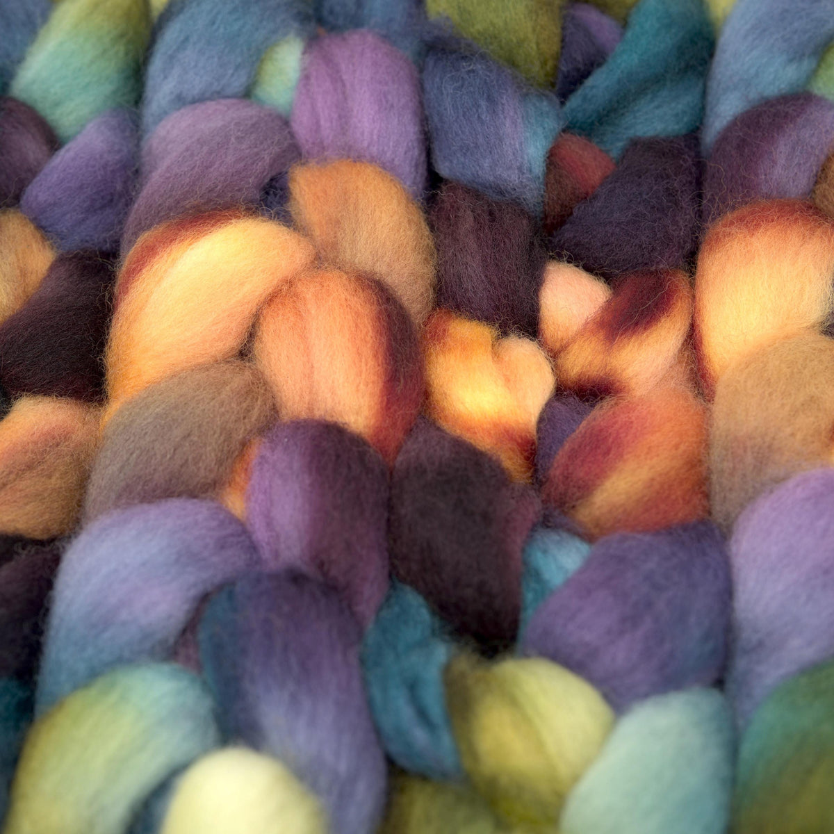 Hand Painted Corriedale Roving (4oz) | Combed Top for Spinning and Felting