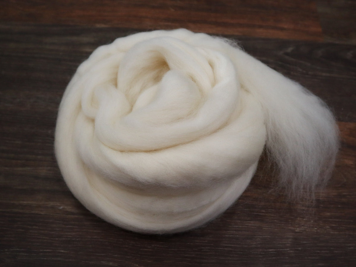 Blue Face Leicester (BFL) Wool Roving (Combed Top) - Undyed Spinning or Felting Fiber (4oz)