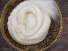 Load image into Gallery viewer, Blue Face Leicester (BFL) Wool Roving (Combed Top) - Undyed Spinning or Felting Fiber (4oz)