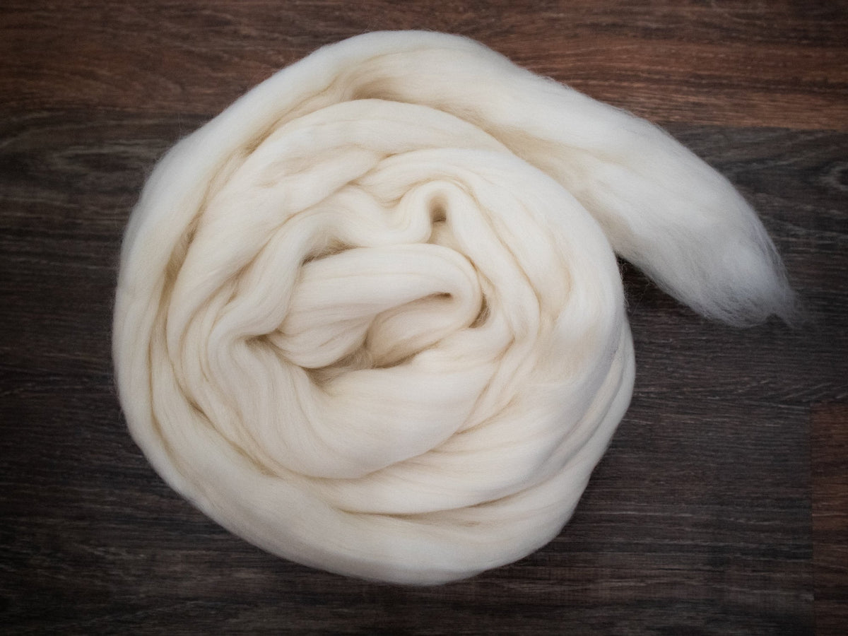 Rambouillet Wool Roving (Combed Top) for Felting or Spinning (4oz)