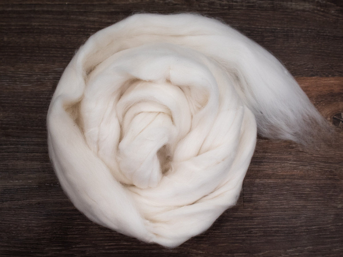 Undyed Merino Wool 21 Micron (4oz) | Combed Top / Roving for Spinning