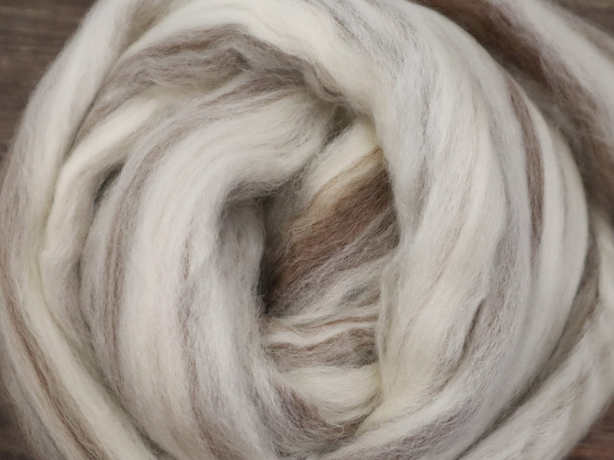 Undyed BFL Blueface Leicester Humbug (4oz) | Combed Top / Roving