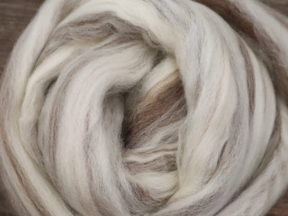 Undyed BFL Blueface Leicester Humbug (4oz) | Combed Top / Roving