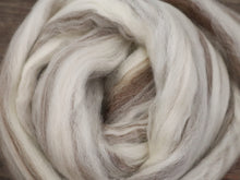 Load image into Gallery viewer, Undyed BFL Blueface Leicester Humbug (4oz) | Combed Top / Roving