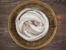 Load image into Gallery viewer, Undyed BFL Blueface Leicester Humbug (4oz) | Combed Top / Roving
