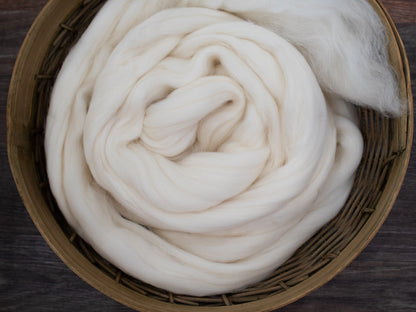 Rambouillet Wool Roving (Combed Top) for Felting or Spinning (4oz)
