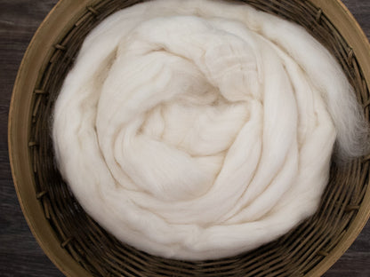 Undyed Corriedale Wool (4oz) | Combed Top / Roving for Spinning and Felting
