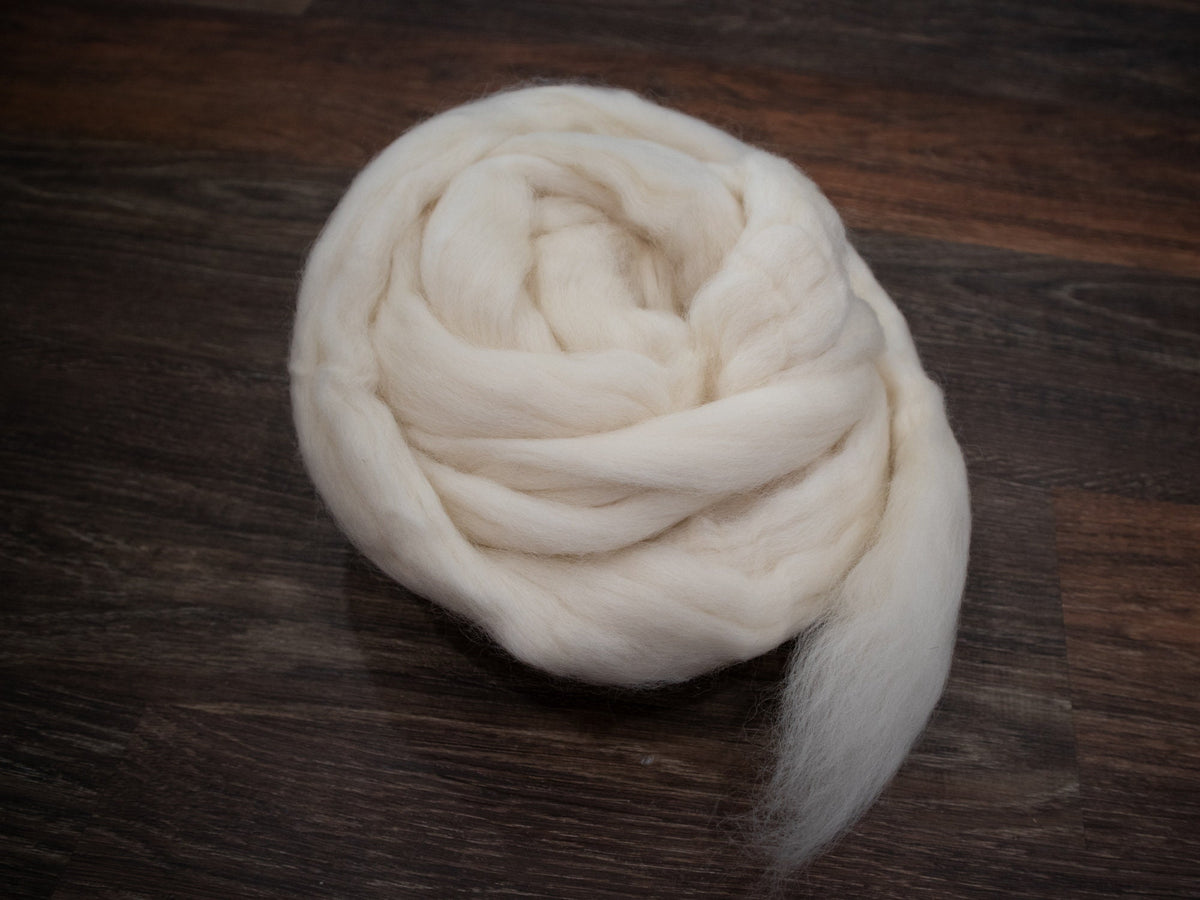 Undyed Corriedale Wool (4oz) | Combed Top / Roving for Spinning and Felting