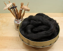 Load image into Gallery viewer, Icelandic Wool - Natural Black (4oz) | Combed Top / Roving for Spinning and Felting