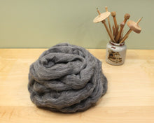 Load image into Gallery viewer, Gray Herdwick Wool - Natural Roving for Spinning or Felting (4 oz)