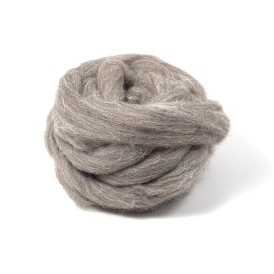 Gray Suffolk Wool - Undyed Roving for Spinning or Felting (4 oz)