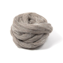 Load image into Gallery viewer, Gray Suffolk Wool - Undyed Roving for Spinning or Felting (4 oz)