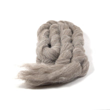 Load image into Gallery viewer, Gray Suffolk Wool - Undyed Roving for Spinning or Felting (4 oz)