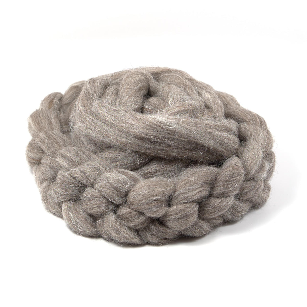 Gray Suffolk Wool - Undyed Roving for Spinning or Felting (4 oz)