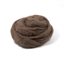 Load image into Gallery viewer, Yak Fiber - Natural Dark Brown Roving - Undyed Spinning Fiber (4oz)