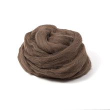 Load image into Gallery viewer, Yak Fiber - Natural Dark Brown Roving - Undyed Spinning Fiber (4oz)