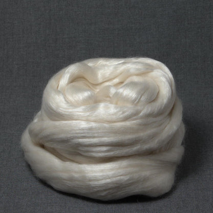 Merino / Cultivated Silk Top - Roving - Undyed Spinning Fiber (4oz)