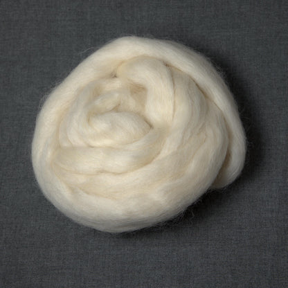 Masham Wool - Natural White - Undyed Roving for Spinning or Felting (4 oz)