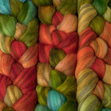 Load image into Gallery viewer, Hand Painted Merino Humbug Roving (4oz) | Combed Top for Spinning and Felting