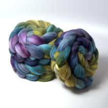 Load image into Gallery viewer, Hand Painted Merino Humbug Roving (4oz) | Combed Top for Spinning and Felting