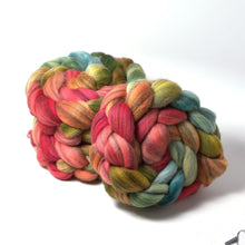 Load image into Gallery viewer, Hand Painted Merino Humbug Roving (4oz) | Combed Top for Spinning and Felting
