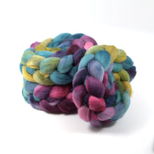 Load image into Gallery viewer, Hand Painted Blue Faced Leicester Roving (4oz) | Combed Top for Spinning and Felting