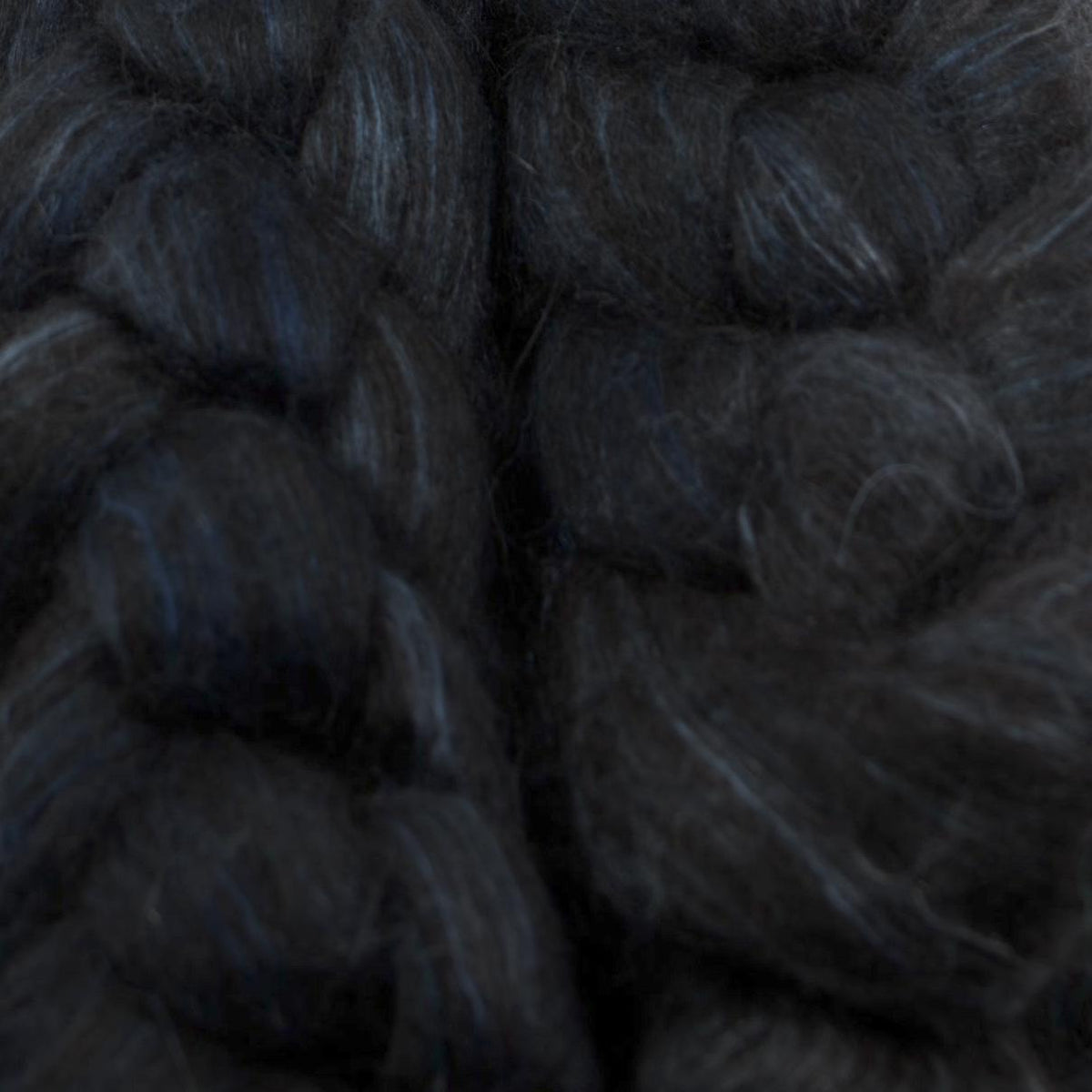 Hand Painted 80/20 Black Alpaca Mulberry Silk Roving (4oz) | Combed Top for Spinning and Felting