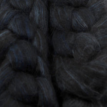 Load image into Gallery viewer, Hand Painted 80/20 Black Alpaca Mulberry Silk Roving (4oz) | Combed Top for Spinning and Felting
