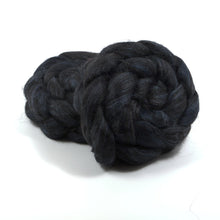 Load image into Gallery viewer, Hand Painted 80/20 Black Alpaca Mulberry Silk Roving (4oz) | Combed Top for Spinning and Felting