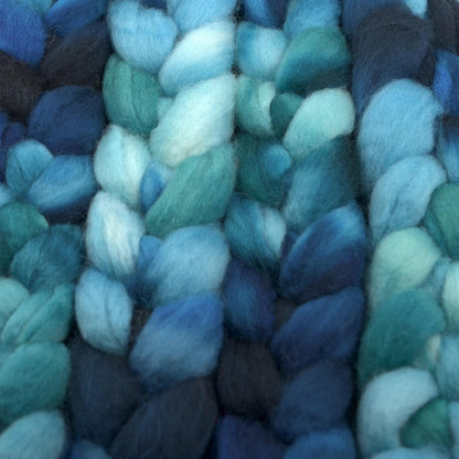 Hand Painted Blue Faced Leicester Roving (4oz) | Combed Top for Spinning and Felting