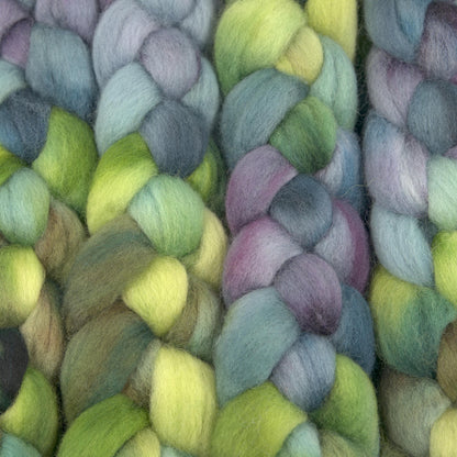 Hand Painted Blue Faced Leicester Roving (4oz) | Combed Top for Spinning and Felting
