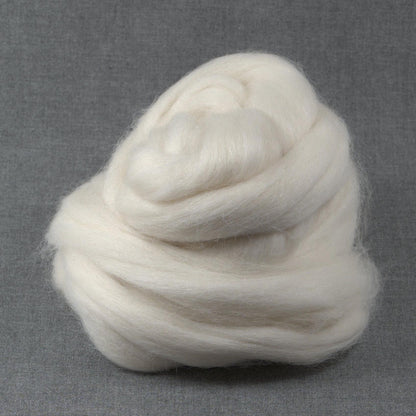 White Baby Alpaca Roving - Undyed (4oz) | Combed Top / Roving for Spinning and Felting