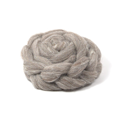 Gray Suffolk Wool - Undyed Roving for Spinning or Felting (4 oz)