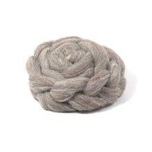 Load image into Gallery viewer, Gray Suffolk Wool - Undyed Roving for Spinning or Felting (4 oz)