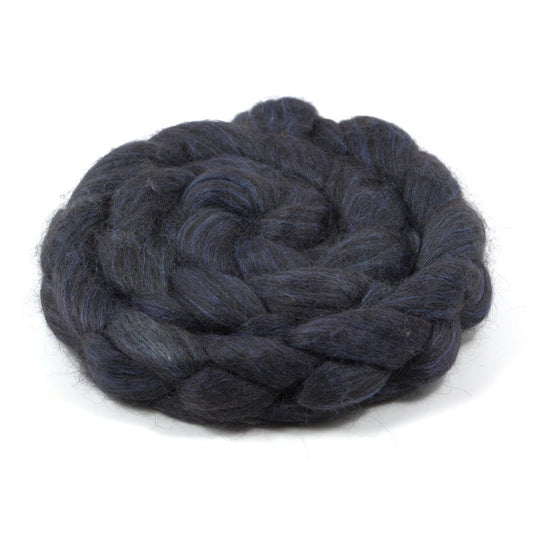 Hand Painted 80/20 Black Alpaca Mulberry Silk Roving (4oz) | Combed Top for Spinning and Felting