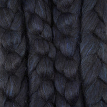 Load image into Gallery viewer, Hand Painted 80/20 Black Alpaca Mulberry Silk Roving (4oz) | Combed Top for Spinning and Felting
