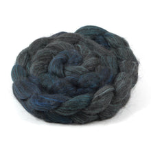 Load image into Gallery viewer, Hand Painted 80/20 Black Alpaca Mulberry Silk Roving (4oz) | Combed Top for Spinning and Felting