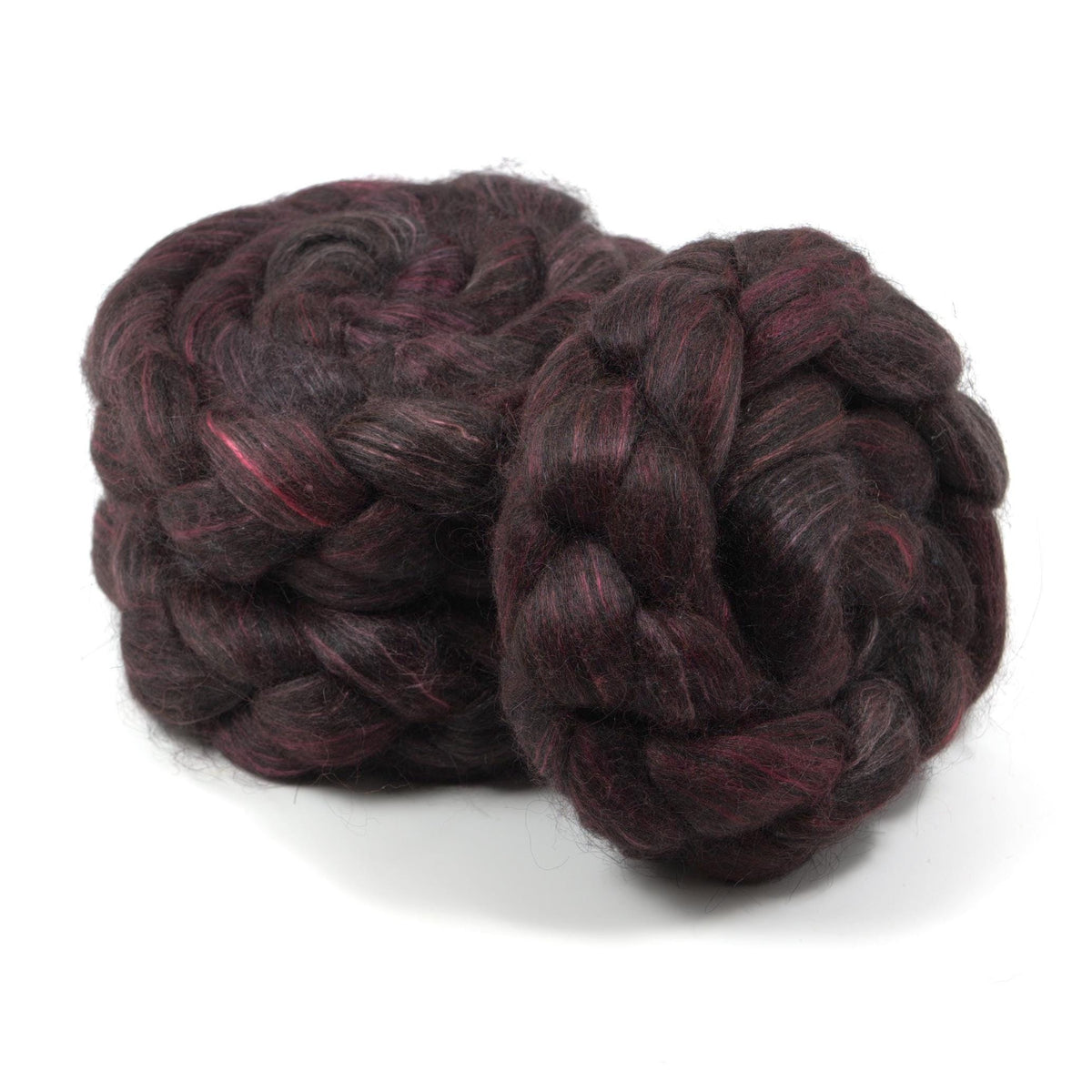Hand Painted 80/20 Black Alpaca Mulberry Silk Roving (4oz) | Combed Top for Spinning and Felting