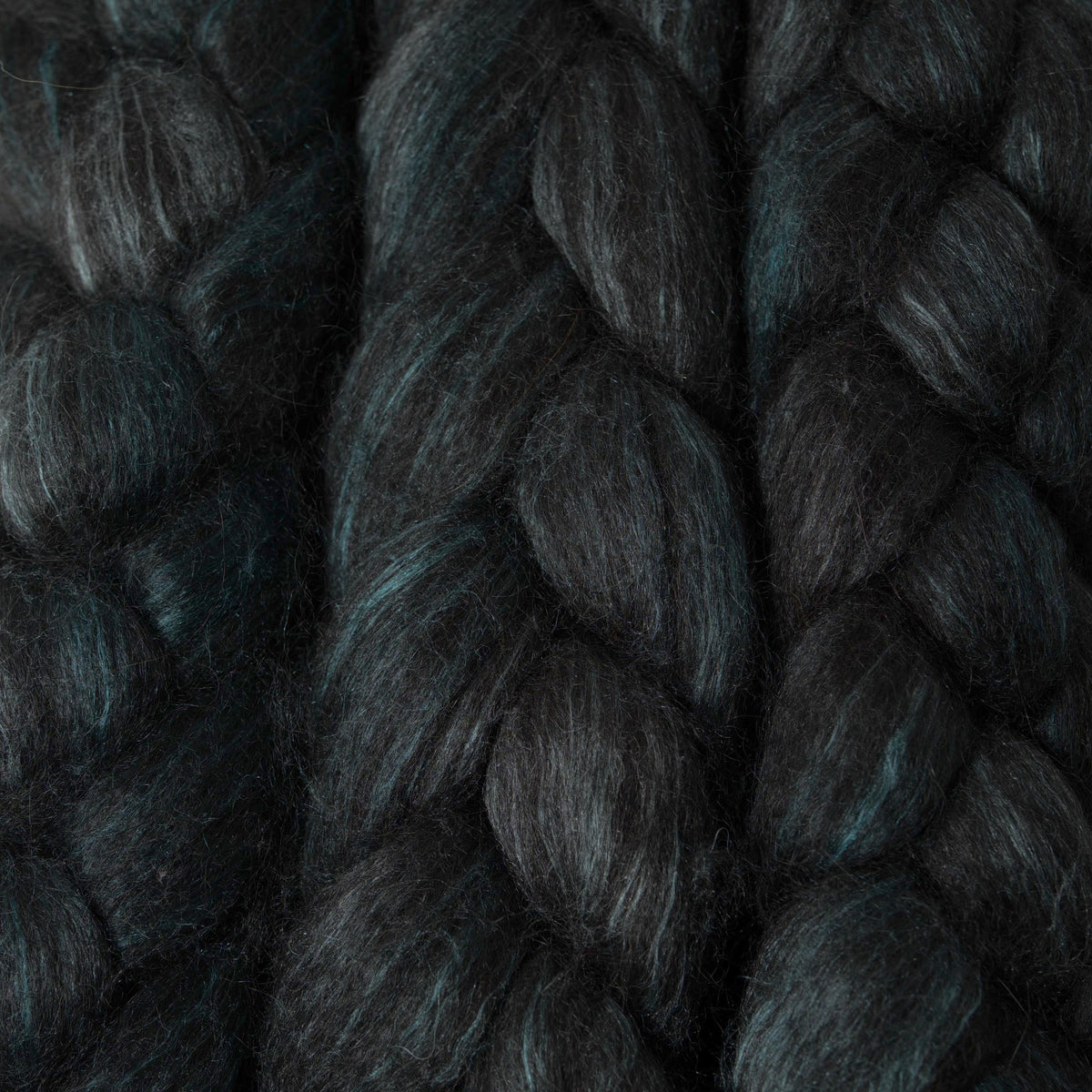 Hand Painted 80/20 Black Alpaca Mulberry Silk Roving (4oz) | Combed Top for Spinning and Felting