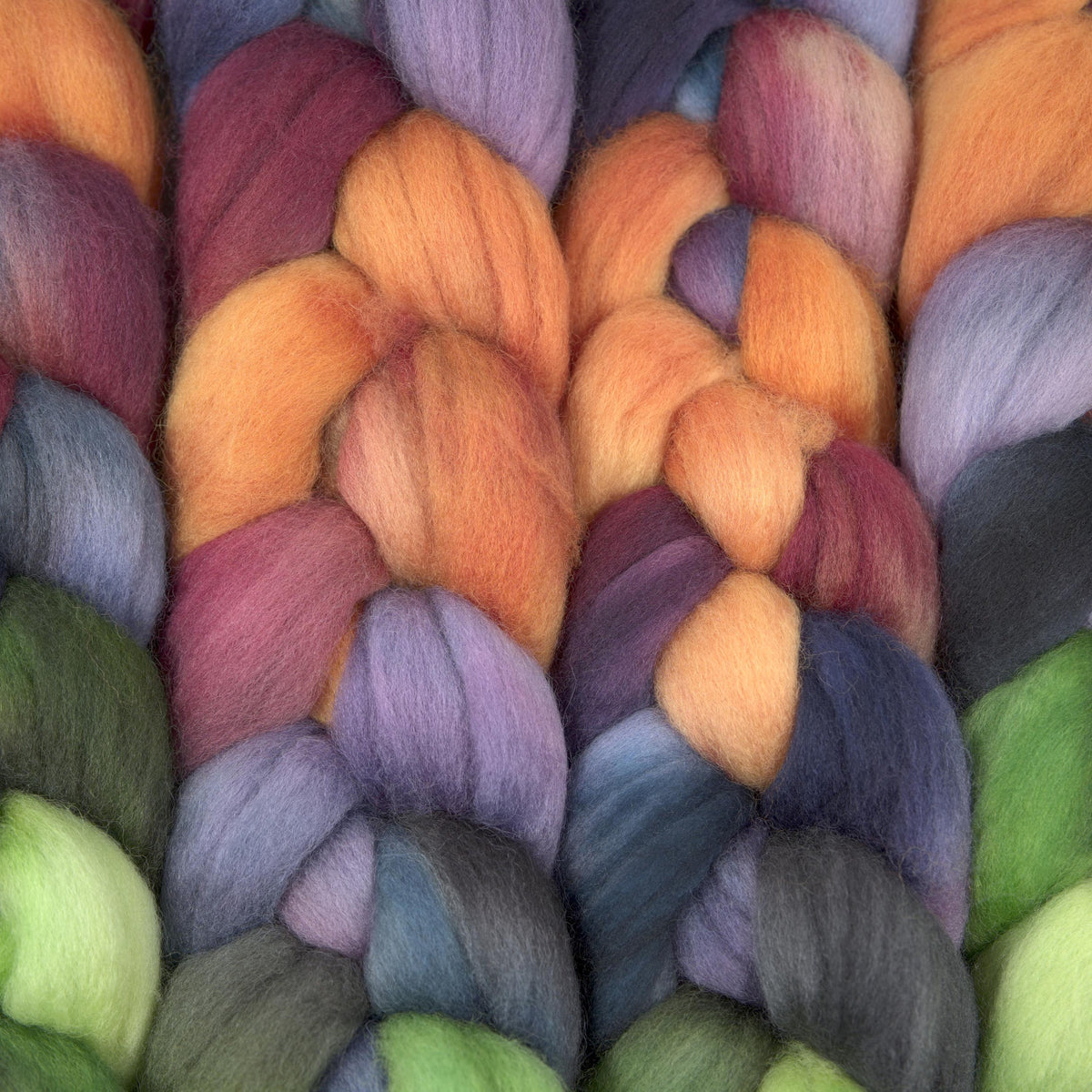 Hand Painted Polwarth Roving (4oz) | Combed Top for Spinning and Felting