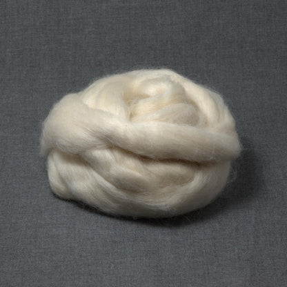 Masham Wool - Natural White - Undyed Roving for Spinning or Felting (4 oz)