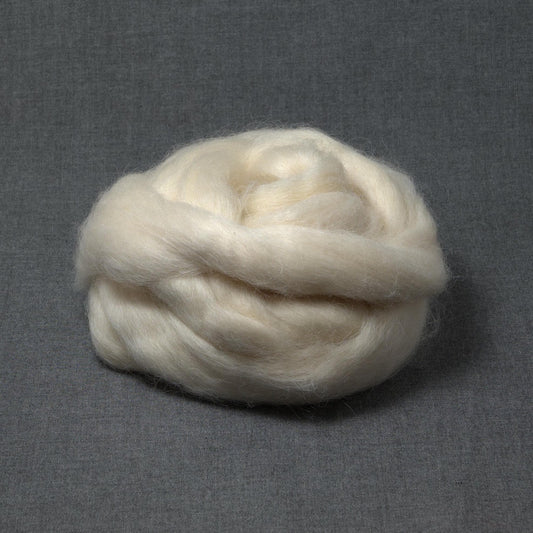 Masham Wool - Natural White - Undyed Roving for Spinning or Felting (4 oz)