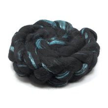 Load image into Gallery viewer, Hand Painted 60/40 Black BFL Silk Roving (4oz) | Combed Top for Spinning and Felting