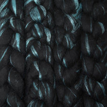 Load image into Gallery viewer, Hand Painted 60/40 Black BFL Silk Roving (4oz) | Combed Top for Spinning and Felting