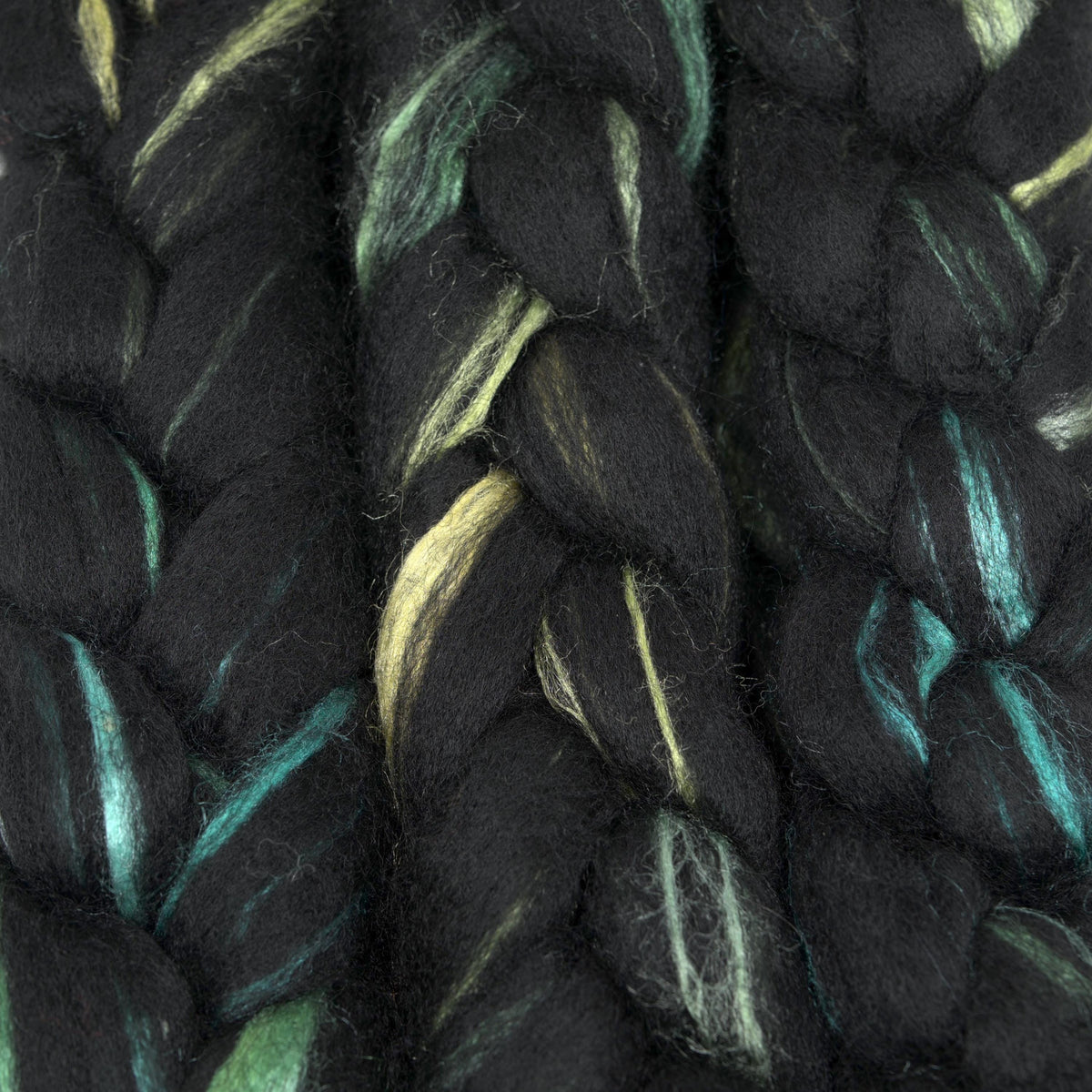 Hand Painted 60/40 Black BFL Silk Roving (4oz) | Combed Top for Spinning and Felting
