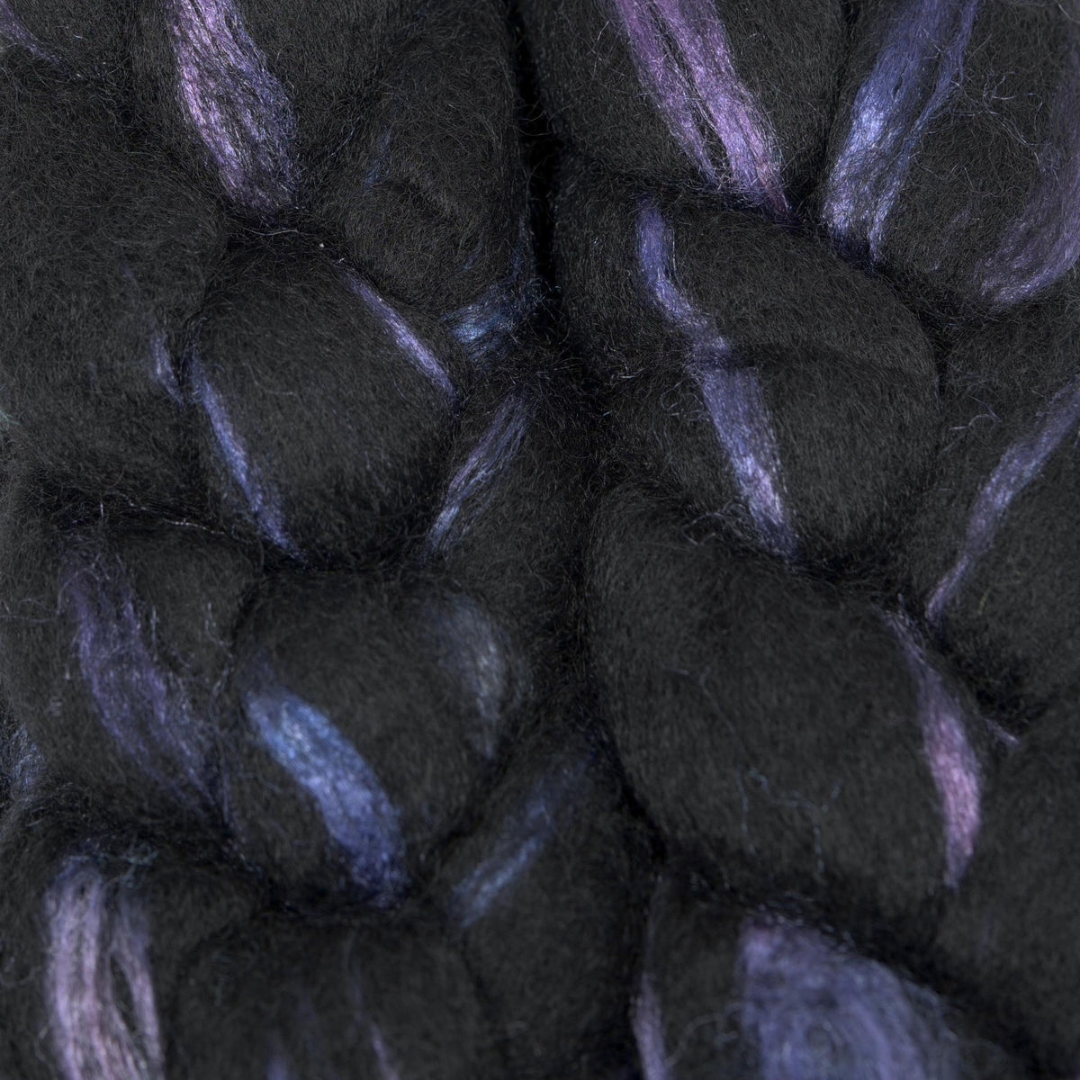 Hand Painted 60/40 Black BFL Silk Roving (4oz) | Combed Top for Spinning and Felting