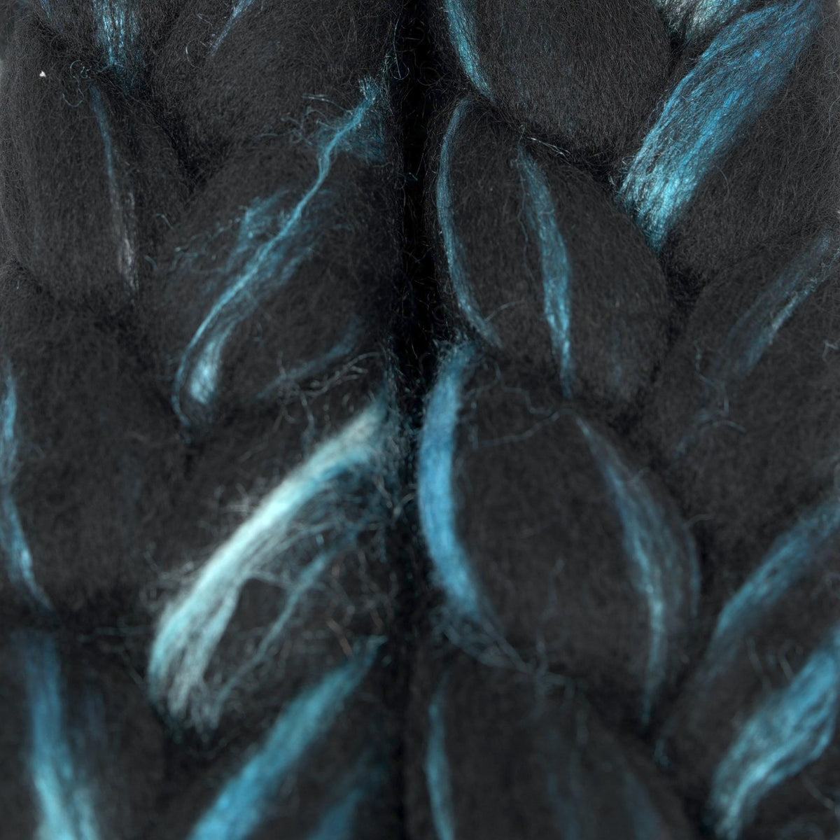 Hand Painted 60/40 Black BFL Silk Roving (4oz) | Combed Top for Spinning and Felting